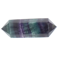 Rainbow Fluorite Double Terminator Wand Carving