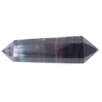Rainbow Fluorite Double Terminator Wand Carving