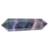 Rainbow Fluorite Double Terminator Wand Carving