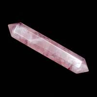 Rose Quartz Double Terminator Wand Carving [Type 2]