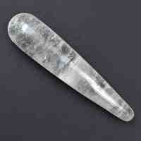 Clear Quartz Teardrop Wand Carving