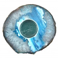 Teal Agate Flat Tealight Holder