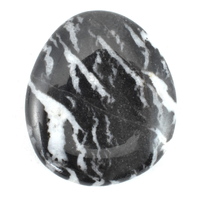 Black &amp; White Zebra Jasper Palm Stone