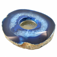 Blue Agate Flat Tealight Holder