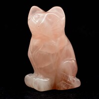 Rose Quartz Cat Carving [Type 1]