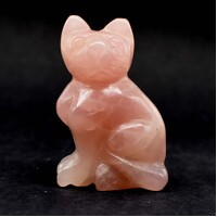 Rose Quartz Cat Carving [Type 2]