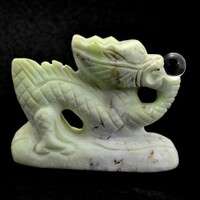 Lemon Chrysoprase Dragon Carving