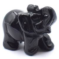 Black Obsidian Elephant Carving