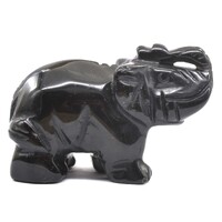 Black Obsidian Elephant Carving