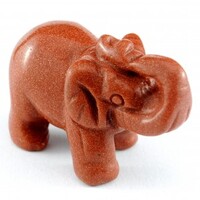 Gold Goldstone Elephant Carving