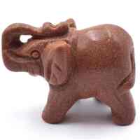 Gold Goldstone Elephant Carving