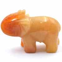 Peach Aventurine Elephant Carving
