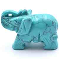 Turquoise Howlite Elephant Carving
