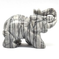 Net Jasper Elephant Carving