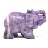 Purple Lepidolite Elephant Carving