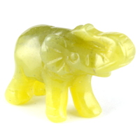 Lemon Jade Elephant Carving [Small]