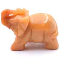 Orange Aventurine Elephant Carving