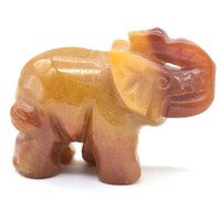 Orange Aventurine Elephant Carving