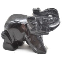 Black Onyx Elephant Carving