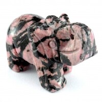 Rhodonite Elephant Carving