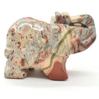 Rainbow Jasper Elephant Carving