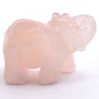 Rose Quartz Elephant Carving