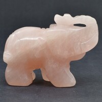 Rose Quartz Elephant Carving