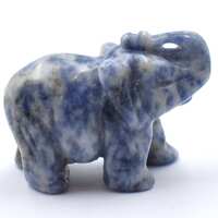 Sodalite Elephant Carving