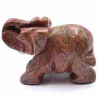 Unakite Elephant Carving