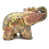 Unakite Elephant Carving