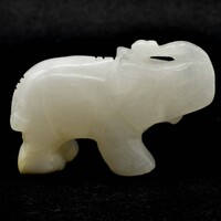 White Jade Elephant Carving