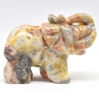 Crazy Lace Agate Elephant Carving