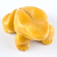 Yellow Jasper Frog Carving