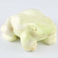 Lemon Chrysoprase Frog Carving