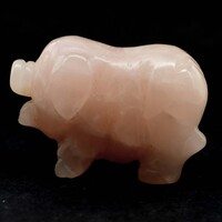 Rose Quartz Pig Carving