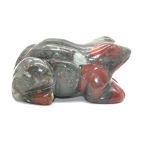 Bloodstone Frog Carving