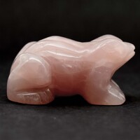 Rose Quartz Frog Carving