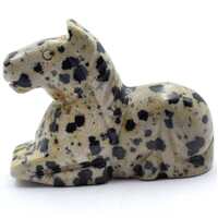 Dalmatian Jasper Horse Carving