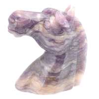 Purple Fluorite Horse Head Carving