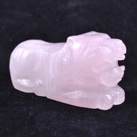 Rose Quartz Tiger Carving