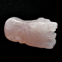 Rose &amp; White Quartz Tiger Carving