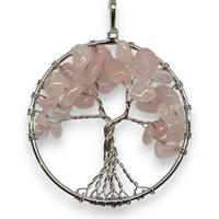 Rose Quartz Tree of Life Suncatcher