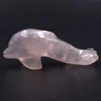 Rose Quartz Dolphin Carving [Type 2]