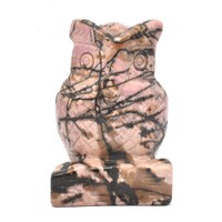 Rhodonite Owl Carving