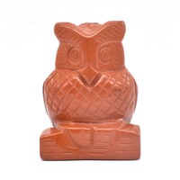 Red Jasper Owl Carving