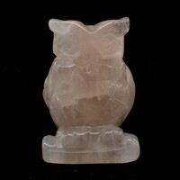 Rose Quartz Owl Carving [Type 1]