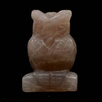 Rose Quartz Owl Carving [Type 2]