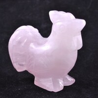 Rose Quartz Rooster Carving