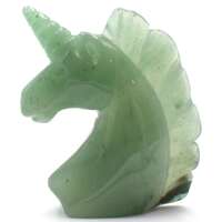 Green Aventurine Unicorn Carving [Dark]