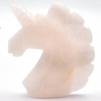 Pink Quartz Unicorn Carving